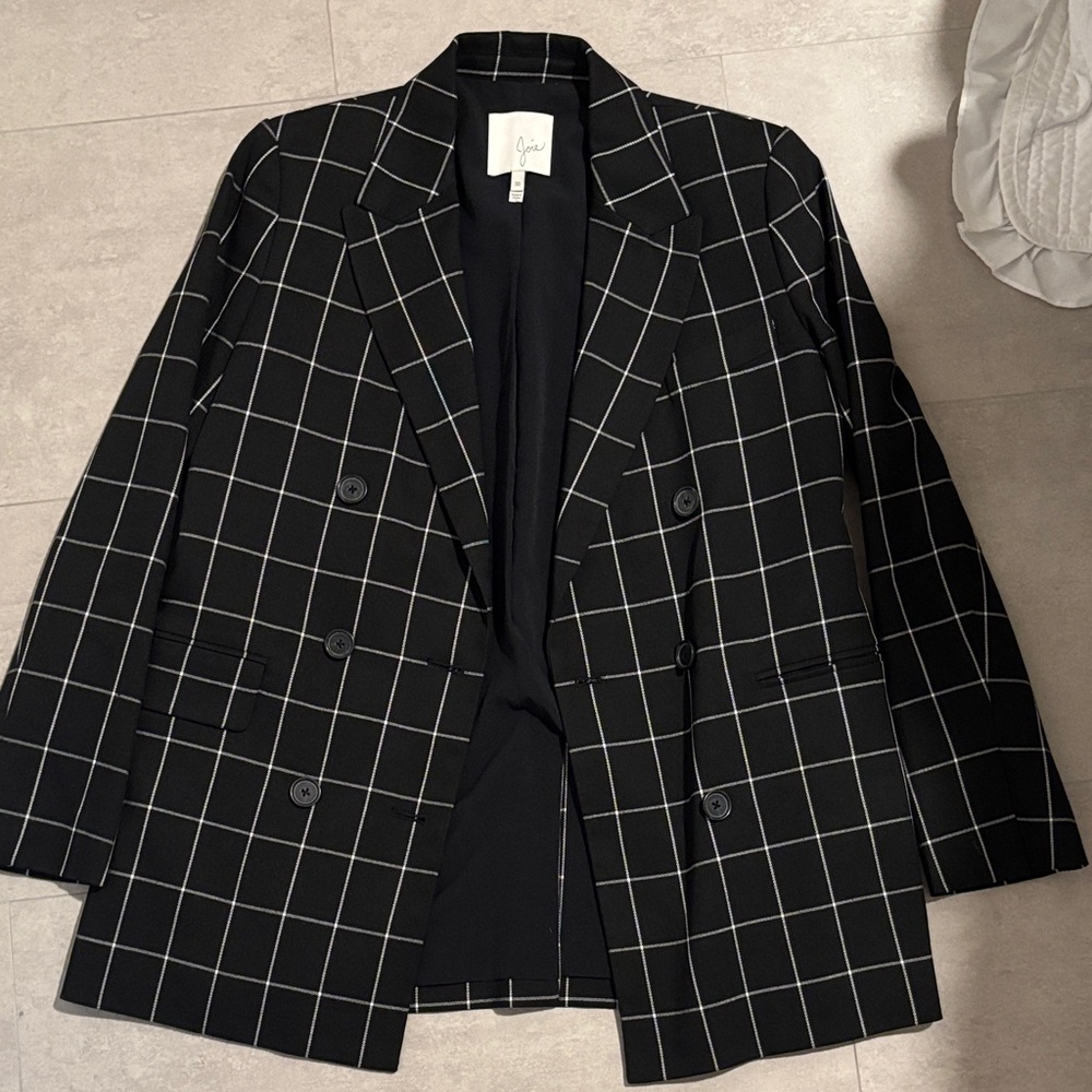 Joie Black Checkered Blazer
